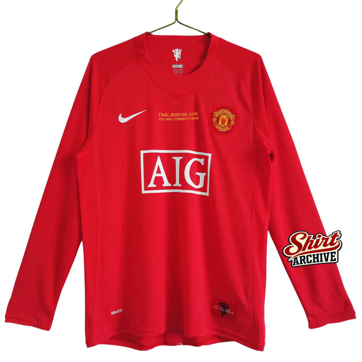 Shirt Manchester United Long Sleeve 2007/08 Home UCL