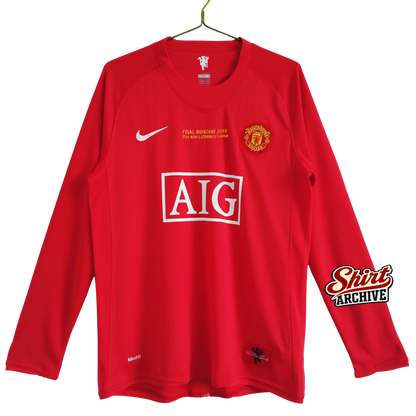 Shirt Manchester United Long Sleeve 2007/08 Home UCL